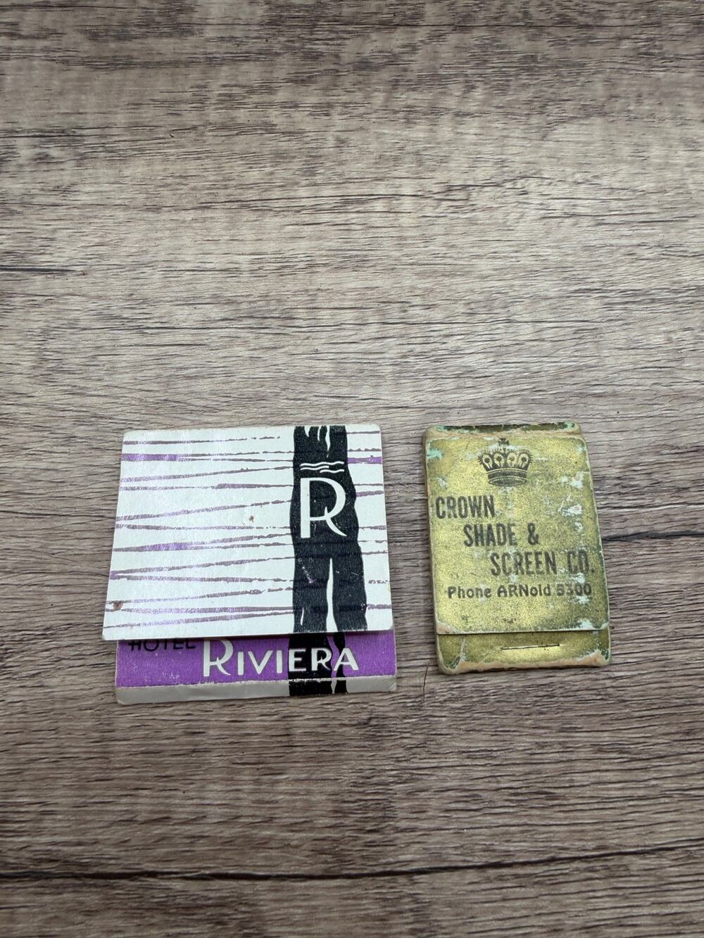 Lot 2 Vintage Advertising Travel Sewing Kits-Matchbook-HotelRiviera Spain/Crown⁠